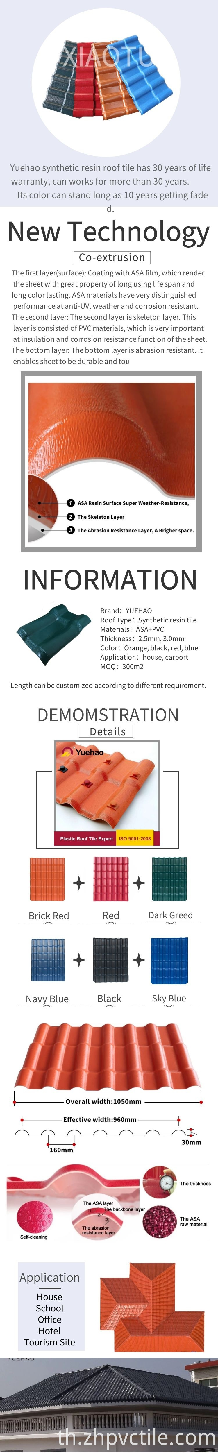 synthetic resin roof tile